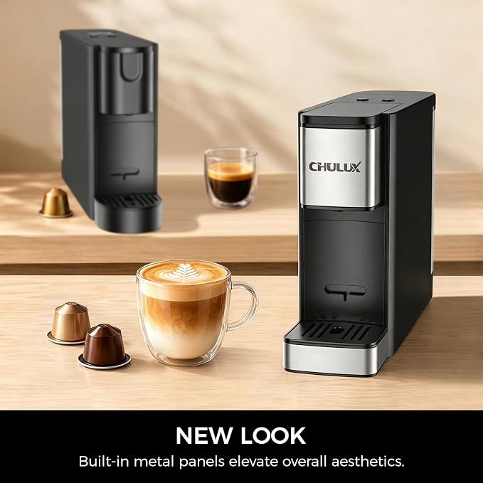 CHULUX RectoCafé Espresso Machine for Nespresso Original Pod, Metal & Black | Extra Mini Design, 20 Bar Professional Italian Pump, Food-Grade Materials, Quiet with Low-Vibration Brewing for Home & Office - Image 7