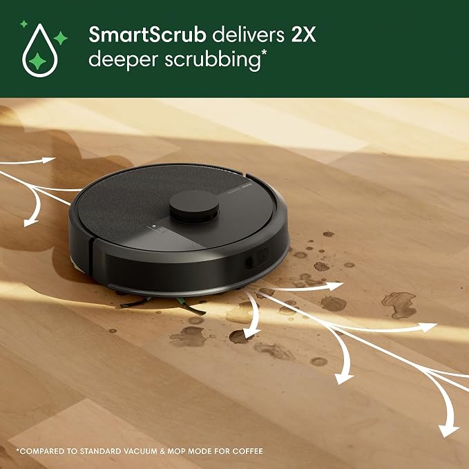 iRobot Roomba 104 2in1 Vacuum & Mop Robot - Self-Empties for 75 Days, Intense Power-Lifting Suction, Vacuums All Floors, Ideal for Pet Hair, LiDAR Smart Navigation Mapping, Mops Hard Floors - Image 9