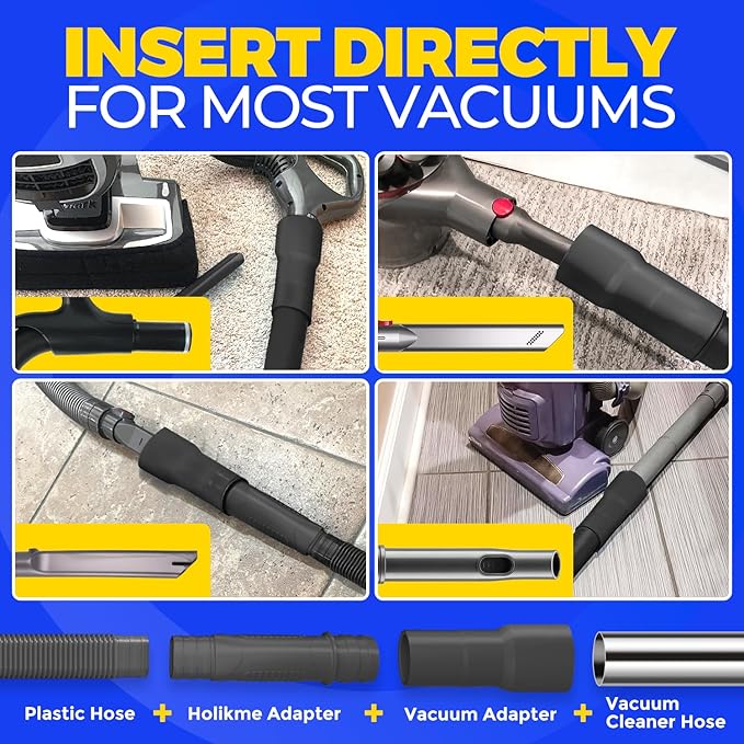 Holikme Dryer Vent Cleaner Kit – Black Lint Vacuum Attachment | Dryer Vent Vacuum Hose Replacement Parts Reach Deep Inside Vents - Remove Hidden Lint, Speed Drying & Reduce Fire Risk - Image 3
