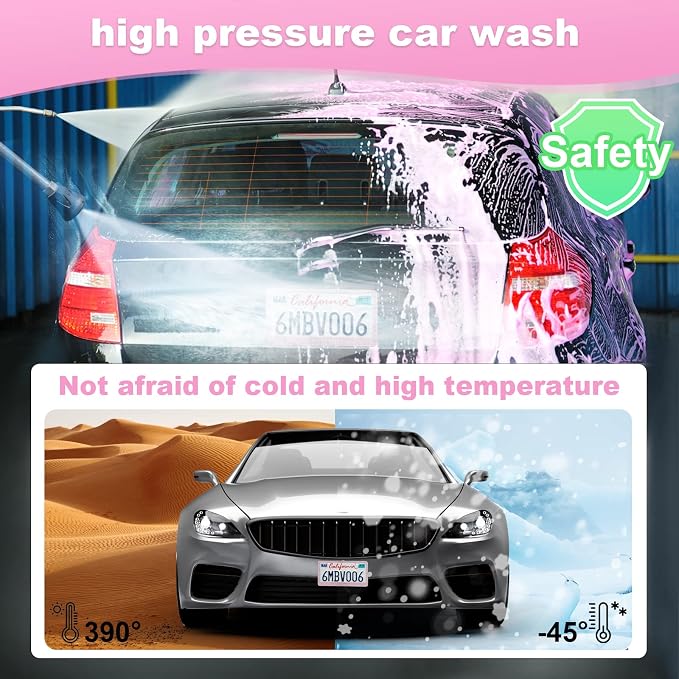 QUANQIUFEI 2 Pack Bling License Plate Frames for Women, Sparkly Rhinestone Diamond Car Accessories with Glitter Crystal Caps (Pink) - Image 6