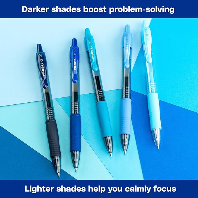 Pilot G2 Premium Gel Roller Pens, G2 Boost Blue Pens Pack, The Colors of Productivity, 8 Pack Pouch, Fine Point 0.7 mm, Assorted - Image 5