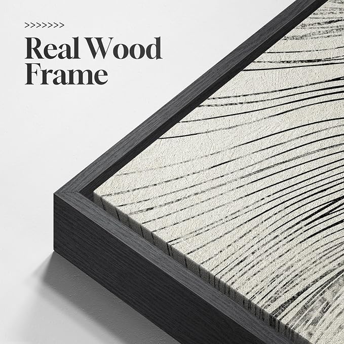 Large Framed Neutral Modern Abstract Wall Art, 3 Piece Black and Beige Canvas Prints Paintings Artwork for Walls, Minimalist Line Pictures for Living Room Hallway Office Wall Decor -Total 30x60 Inch - Image 5