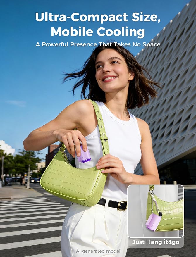 Aecooly Powerful USB C Phone Fan with Flexible Rod, 17000 RPM High Speed, Compatible with iPhone, iPad, Tablet, 4 Speed Mini Portable Phone Fan Attachment for Summer, Travel, Gifts for Women-Purple - Image 7