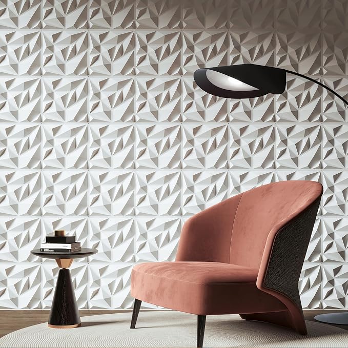 Art3d 20 Pack Decorative 3D Wall Panels for Interior Wall Decor Living Room, 11.8"x11.8" Cover 19 Sq.Feet White PVC Panels for Bedroom TV Background Gaming Room Decor - Image 5