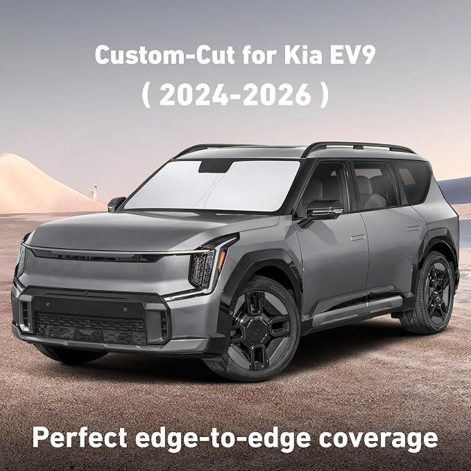EcoNour Windshield Sunshade Compatible for Kia EV9 2024 2025 2026, Sun Visor for Front Windshield & Window Sun Shade Cover, UV Heat Blocker & Protector, Car Accessories - Image 2