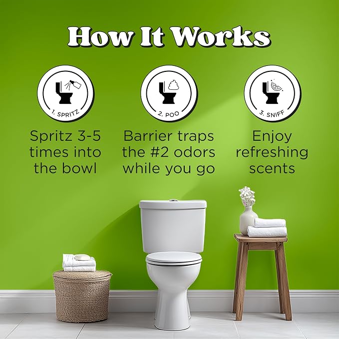 Poo-Pourri Before-You-Go Toilet Spray, Bamboo Rain, 2 Fl Oz, Up to 100 Uses, Bathroom Odor Deodorizer with Essential Oils for Home or Work, Travel Essentials, TSA Approved Size, Bamboo & Fresh Grass - Image 4