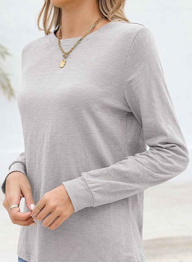 EVALESS Womens Crewneck Long Sleeve Tops Casual Polka Dots Tops Fall 2026 Tshirts Shirts - Image 6