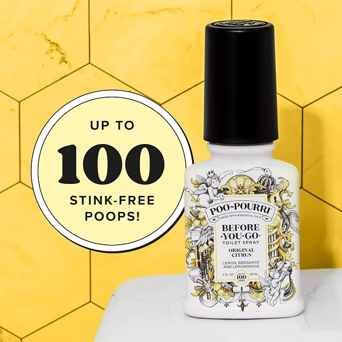 Poo-Pourri Before-you-Go Toilet Spray Bundle, Original Citrus 2 Fl Oz and Original Citrus 1 Fl Oz Pocket Travel Size - Lemon, Bergamot and Lemongrass - Image 8