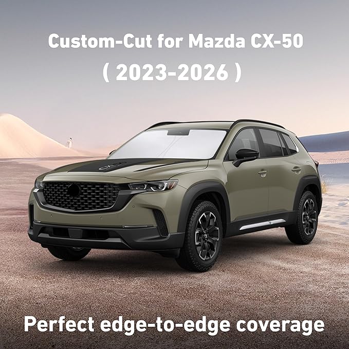 EcoNour Windshield Sunshade Compatible for Mazda CX-50 2023-2024 2025 2026, Sun Visor for Front Windshield & Window Sun Shade Cover, UV Heat Blocker & Protector, Car Accessories - Image 2