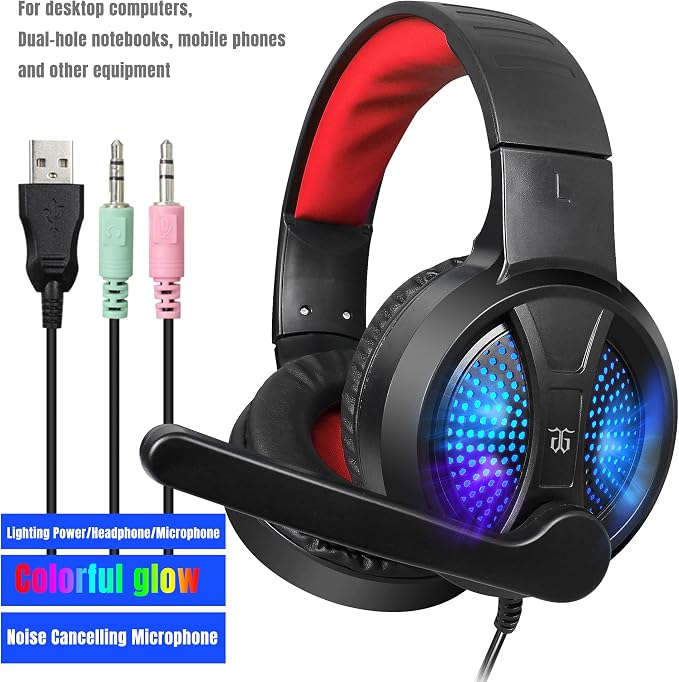 DGG Gaming Keyboard and Mouse, Headphones, Mouse pad Combo for PC Gamers | RGB Backlight Gaming Keyboard and Mouse Bundle with Headset, All in One for Xbox and PS4 Users - Image 4