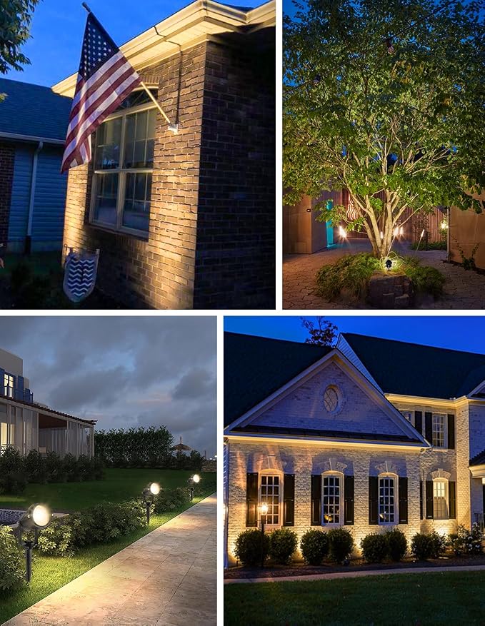 Dusk to Dawn Outdoor LED Spotlight,Outdoor Landscape Lighting with Photocell Sensor, 3000K Warm White Waterproof Spot Lights for Yard Flag Pole House Garden Tree(2 Pack) - Image 6