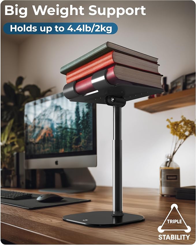 COOPER TabHolder, 7-10" Height Adjustable Tablet Stand, Premium iPad Stand for Desk, 270° Tilt iPad Holder for Desk, Tablet Holder, 15.6-17" Portable Monitor Support (Black) - Image 7