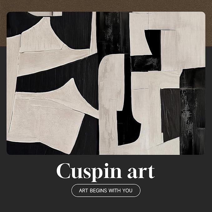 Large Framed Black and Beige Abstract Wall Art, Set of 2 Piece Minimalist Canvas Paintings Artwork for Walls, Modern Art Prints Pictures for Living Room Hallway Dining Room Bedroom Office Wall Decor - Image 7
