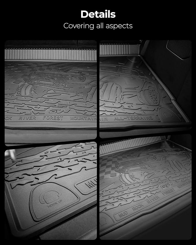 3W Cargo Liner Custom Fit for 2021-2025 2026 Ford Bronco 4 Door, All Weather TPE Heavy Duty Truck Car Mat Accessories Fit for Bronco Trunk Mat, Black (Not for Bronco Sport) - Image 9