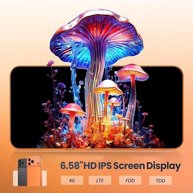 Unlocked 4G LTE Android Phone, 6.6-inch Screen, 3GB RAM + 16GB ROM/TF 256GB, Dual SIM, Dual Camera, Suitable for Beginners (97dark) - Image 2