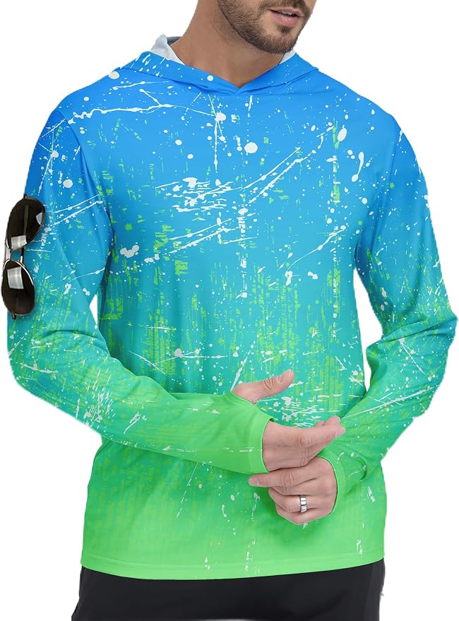 ZITY Men's Sun Protection Shirts Long Sleeve Rash Guard Hoodie UV UPF 50+ Fishing Running Athletic Sweatshirts by ZITY