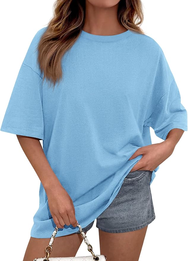 PRETTYGARDEN Womens 2026 Spring Going Out Tops Casual Short Sleeve Crewneck Loose Fit Basic Oversized T Shirts Summer Outfits by PRETTYGARDEN