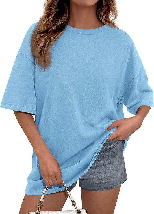 PRETTYGARDEN Womens 2026 Spring Going Out Tops Casual Short Sleeve Crewneck Loose Fit Basic Oversized T Shirts Summer Outfits by PRETTYGARDEN