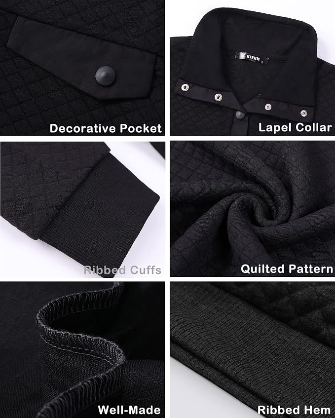 BTFBM Women Fashion Quilted Pattern Lightweight Zipper Long Sleeve Plain Casual Ladies Sweatshirts Pullovers Shirts Tops - Image 4