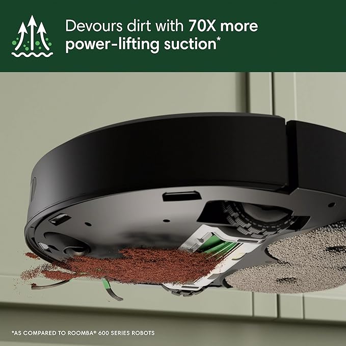 iRobot Roomba Plus 405 (G181) 2in1 Vacuum & Mop Robot with AutoWash Dock - Dual Spinning, Smart & Fast Mapping, Ideal for Pet Hair, Self-Empties 75 Days, Intense Suction, Pad Washing & Drying - Image 6