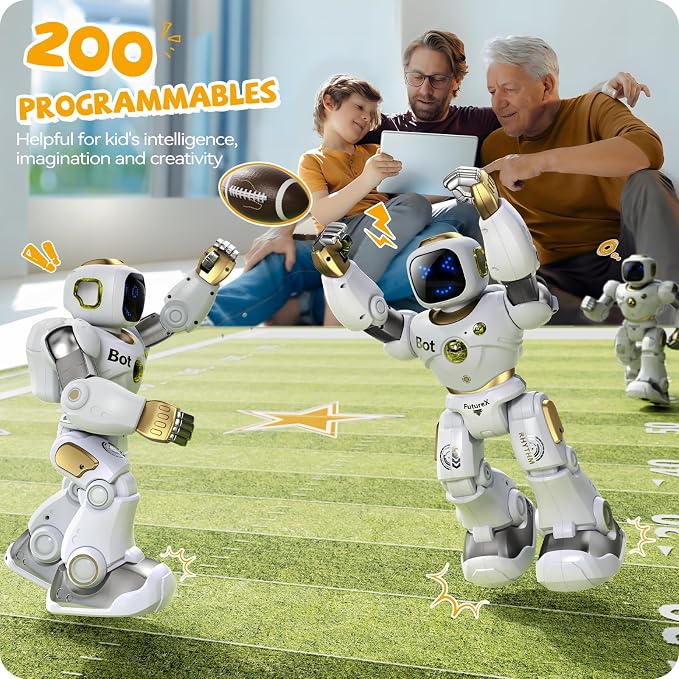 Ruko 1088 Programmable Robot Toy for Kids, STEM Learning Gift, Gold | Large Interactive Robot with Remote Control, App Control, Birthday Gift for Boys & Girls Ages 4 5 6 7 8 9 - Image 4