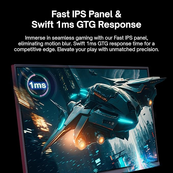 Pixio PX248 Wave 24 inch 200Hz Refresh Rate FHD 1080p Resolution Fast IPS Panel 1ms GTG Response Time Built-in Speakers Gaming Monitor with Adaptive Sync - Image 4