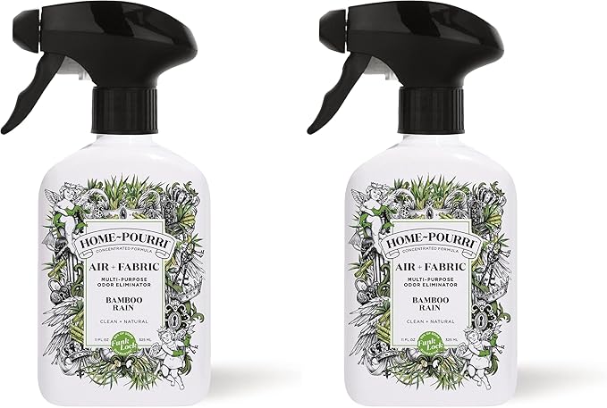 Home-Pourri Air + Fabric Multi-Purpose Odor Freshener Spray, Bamboo Rain, 11 Fl Oz - Jasmine, Bamboo and Fresh Grass (Pack of 2) by Unknown