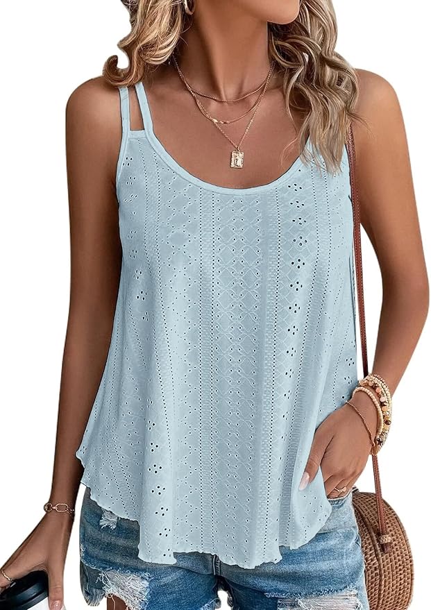 ATHMILE Women's Tank Tops Sleeveless Summer Top Spaghetti Strap Spring Shirt Loose Fit Beach Vacation 2026 Casual by ATHMILE