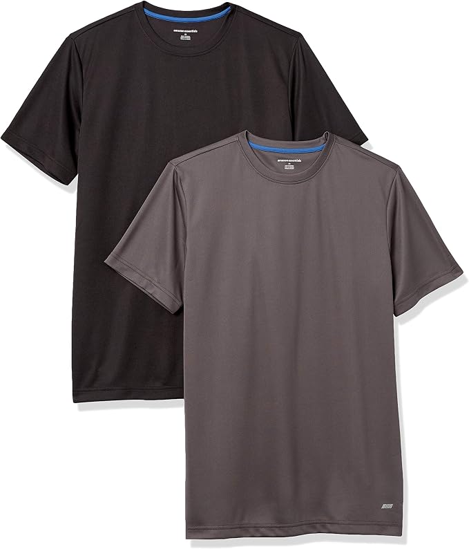 Amazon Essentials Men's Moisture Wicking Breathable Active Performance Tech Gym T-Shirts, Pack of 2 by AmazonEssentials