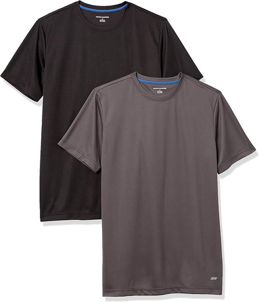 Amazon Essentials Men's Moisture Wicking Breathable Active Performance Tech Gym T-Shirts, Pack of 2 by AmazonEssentials