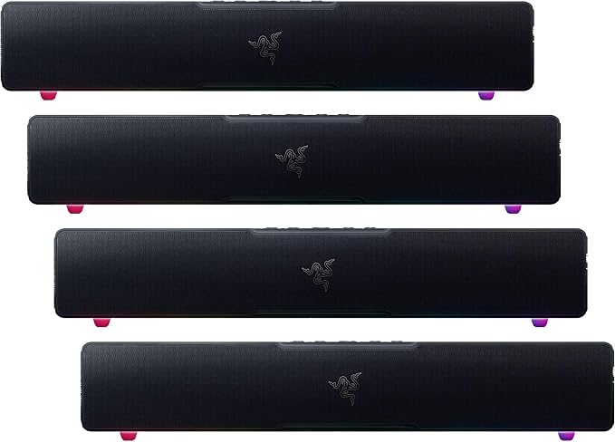 Razer Leviathan V2 X PC Soundbar with Full-Range Drivers-Compact Design-Chroma RGB-USB Type C Power and Audio Delivery-Bluetooth 5.0-for PC,Laptop,Smartphones,Tablets&Nintendo Switch,(Pack of 4) by Unknown
