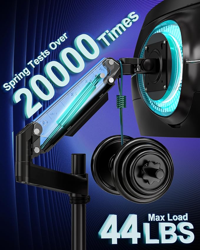 MOUNT PRO Dual Monitor Arm for Max 49" Ultrawide Screens up to 44 lbs, Heavy Duty Extra Tall Monitor Desk Mount, Vertical Stacked Adjustable Dual Monitor Mount, VESA Mount 75x75mm/100x100mm - Image 7
