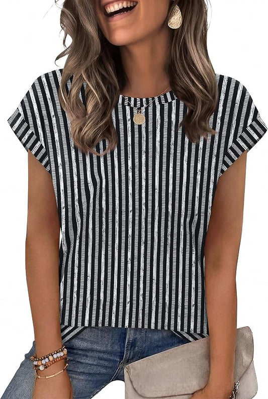 Alaroo Womens Summer Tops Short Sleeve Shirts Crew Neck Tshirt Cute Trendy Tunic Blouses (S-3XL) by Alaroo