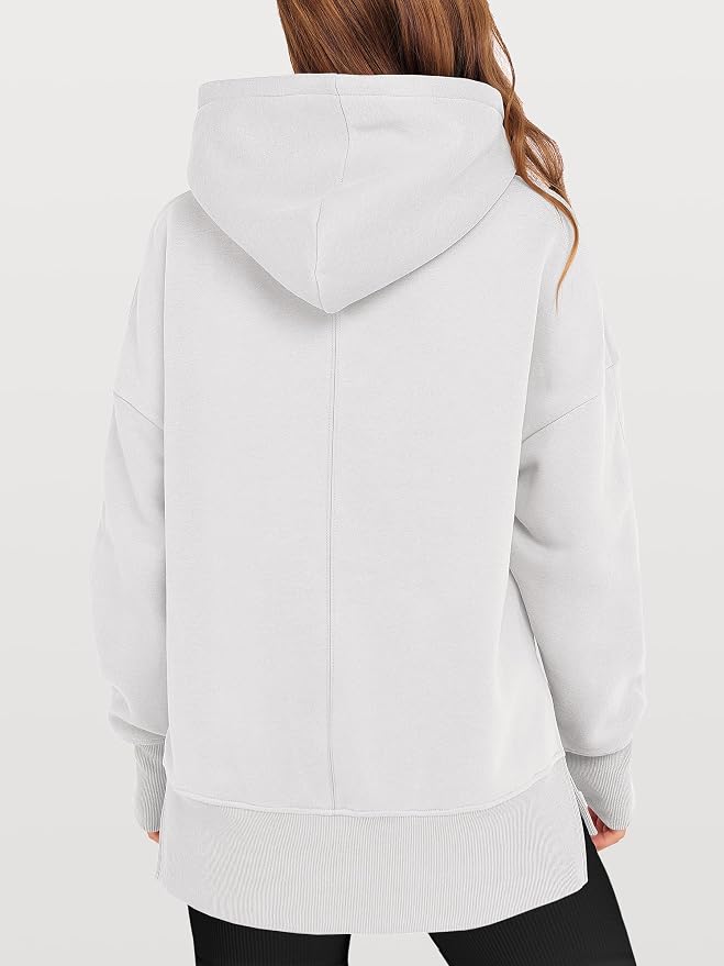 ANRABESS Womens Oversized Hoodies Long Sleeve Fleece Side Slit Hooded Sweatshirts Pullover 2026 Fall Outfits Y2K Clothes - Image 4