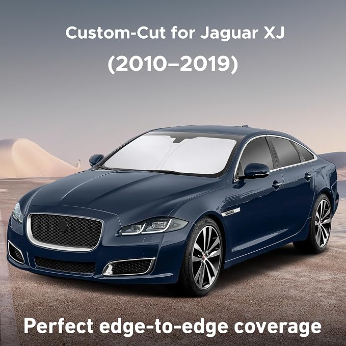 EcoNour Windshield Sunshade Compatible for Jaguar XJ 2010-2017 2018 2019, Sun Visor for Front Windshield & Window Sun Shade Cover, UV Heat Blocker & Protector, Car Accessories - Image 2