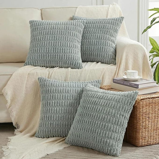Fancy Homi 4 Packs Decorative Throw Pillow Covers for Living Room Couch Bed, Modern Farmhouse Boho Home Décor Accent Cushion Case, 24" x 24", Grey Blue by Fancy+Homi