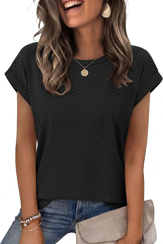Alaroo Womens Summer Tops Short Sleeve Shirts Crew Neck Tshirt Cute Trendy Tunic Blouses (S-3XL) by Alaroo