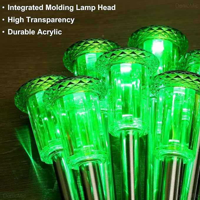 DenicMic Halloween Solar Lights Outdoor Waterproof 10 Pack Halloween Decor | Stake Lights for Yard Pathway Garden Walkway Driveway Patio Lawn, Auto On/Off Green LED Halloween Decorations Outdoor - Image 7