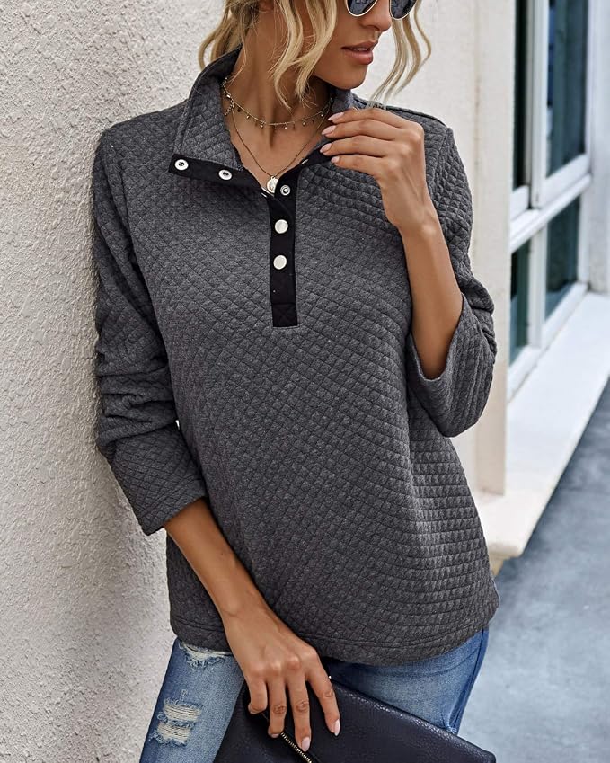BTFBM Women Fashion Quilted Pattern Lightweight Zipper Long Sleeve Plain Casual Ladies Sweatshirts Pullovers Shirts Tops - Image 3