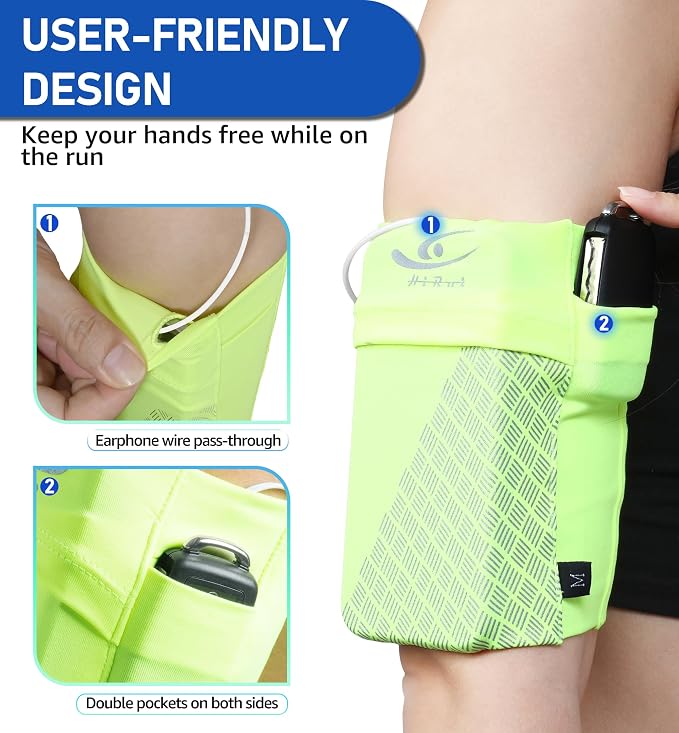 HiRui Universal Sports Armband Cell Phone Armband Sleeves Running Armband for Exercise Workout, Compatible with iPhone 17/17Plus/Pro/16/15/15Plus/14 Samsung Galaxy All Phones (X-Large, Bright Yellow) - Image 4