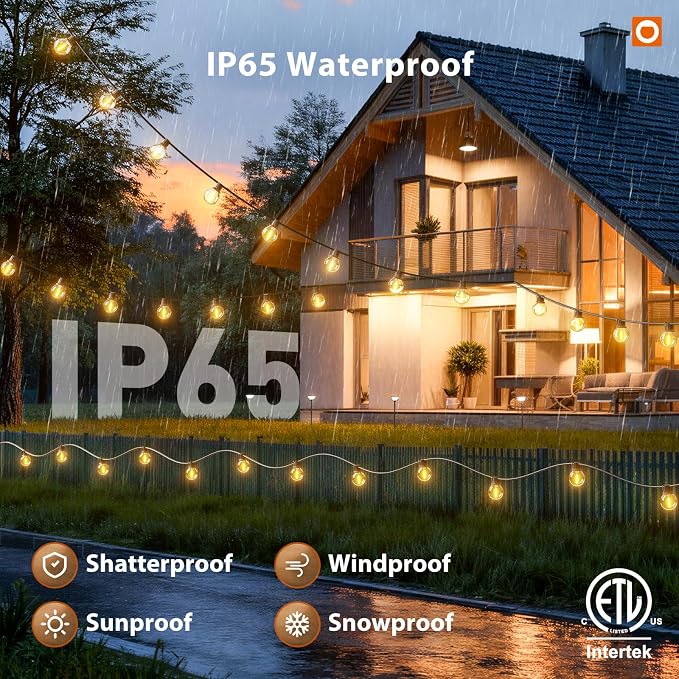 addlon Outdoor String Lights 100FT G40 with APP 54 LED Shatterproof Bulb | Dimmable Patio Globe Light Waterproof, Hanging Smart Outside Lighting for Backyard, Garden, Deck, Balcony, Porch, Café, Decor - Image 3