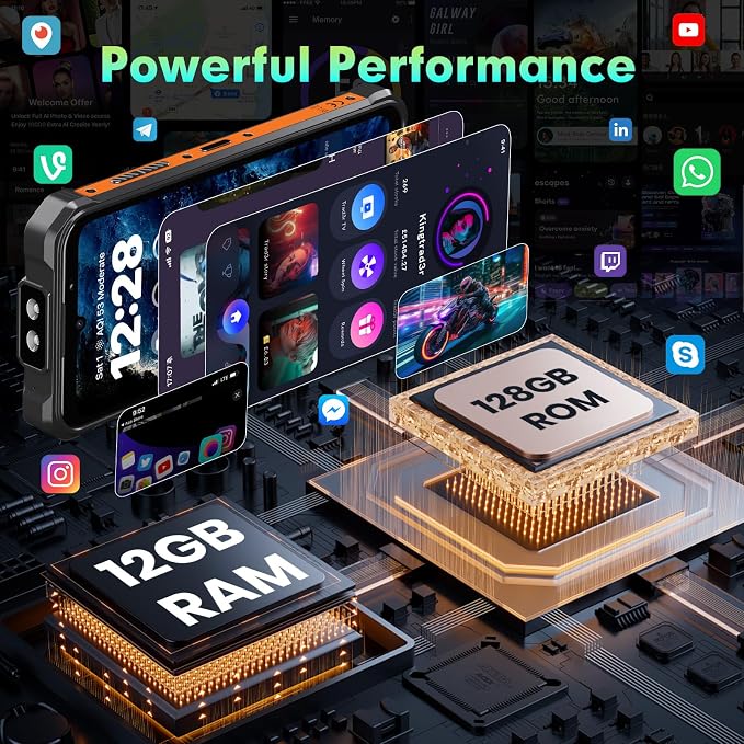 FOSSIBOT F110L Rugged Phone Unlocked (2026), 128dB Super Speaker 10000mAh Battery Cell Phone 4GB+128GB/2TB Android 15 Smartphone, 6.75" HD+Display, 50MP AI Camera/120LM/Dual SIM/NFC/IP68/IP69K | 128dB Super Speaker - Image 8