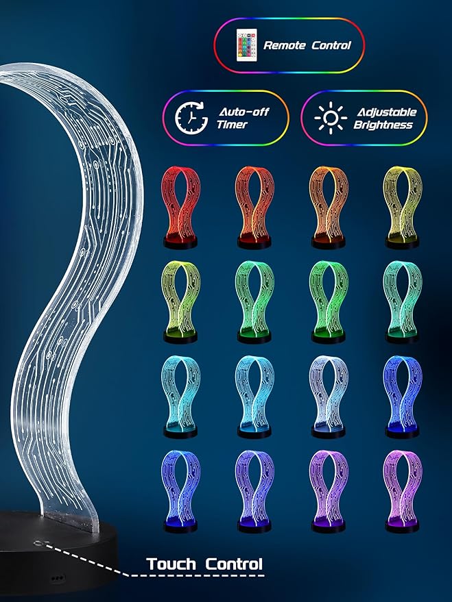CoolGift Mart Light Up Headphone Stand with 16 Color Lights, PCB Pattern Acrylic Headset Stand with 1 USB and 1 Type-C Charging Ports, Gifts for Gamers Men Boy Father Dad and DJ Music Lovers - Image 4