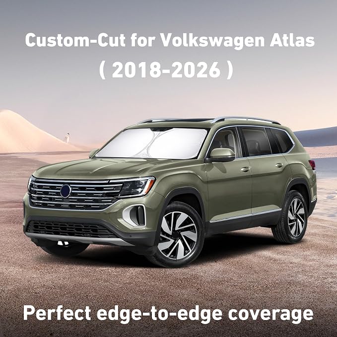 EcoNour Windshield Sunshade Compatible for Volkswagen VW Atlas 2018-2023 2024 2025 2026, Sun Visor for Front Windshield & Window Sun Shade Cover, UV Heat Blocker & Protector, Car Accessories - Image 2