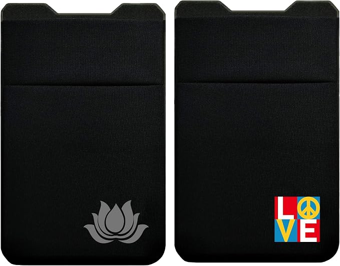 Gecko Travel Tech Double Pocket - Adhesive Card Holder - Cell Phone Pouch - Stick on Spandex Pocket - Carry Credit Cards and Cash (2 PACK - ENLIGHTENED - COMBO) - Image 4