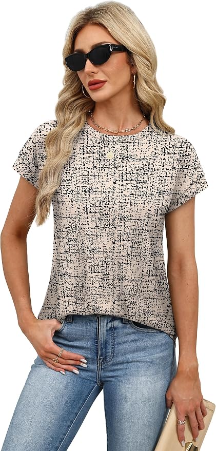 Alaroo Womens Summer Tops Short Sleeve Shirts Crew Neck Tshirt Cute Trendy Tunic Blouses (S-3XL) - Image 3