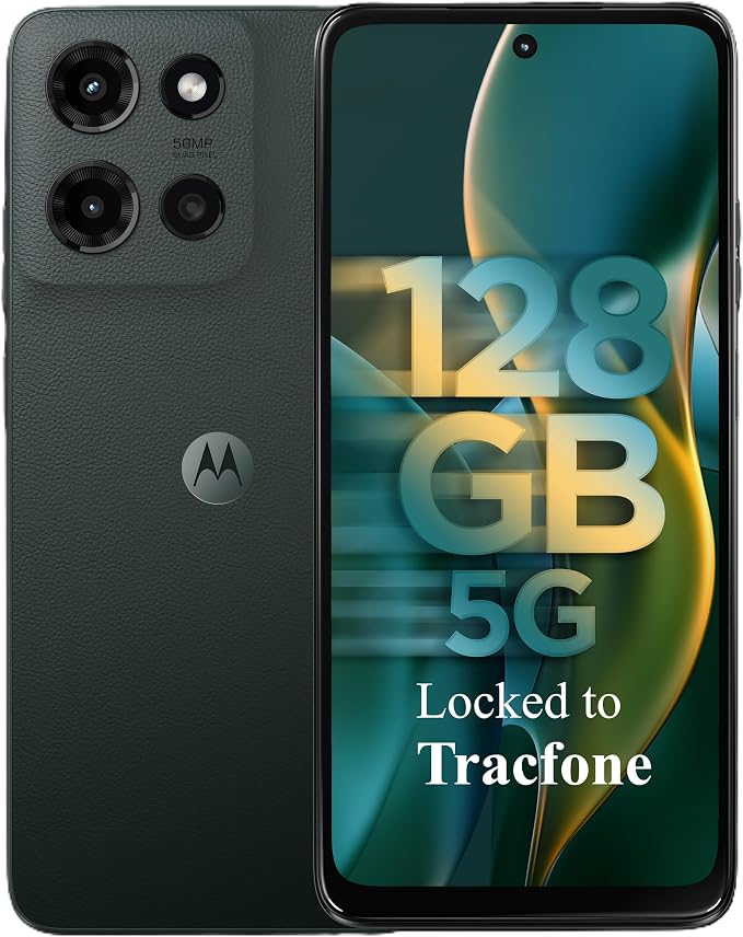 Tracfone Motorola Moto g 2025, 128GB 5G, Gray (Locked to Tracfone) | Prepaid Smartphone - 50MP Camera System, 6.7" 120Hz Display 5000mAh Battery by Tracfone