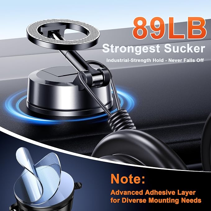 Qifutan for MagSafe Dash Mounted Holders Phone Holders for Your Car Phone Mount for Car Windshield Dashboard Universal Desk Mounts Hands Free Automobile Cell Phone Holder Fit for iPhone Smartphone - Image 2