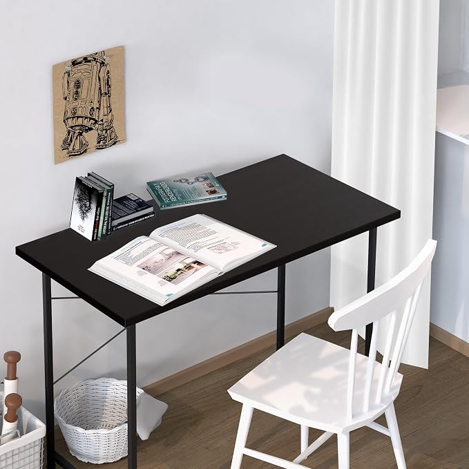 YSSOA Computer Desk Home Office Work Study Writing Modern Simple Table with Headphone Hooks - Image 5
