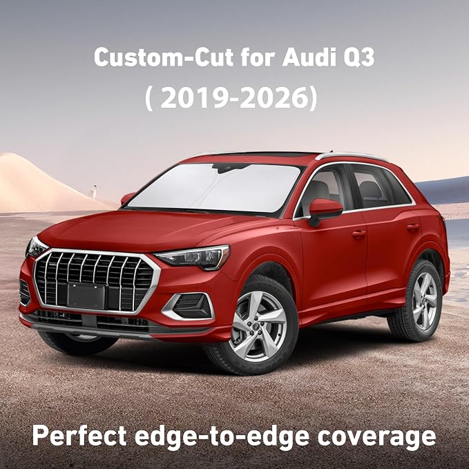 EcoNour Windshield Sunshade Compatible for Audi Q3 2019-2024 2025 2026, Sun Visor for Front Windshield & Window Sun Shade Cover, UV Heat Blocker & Protector, Car Accessories - Image 2
